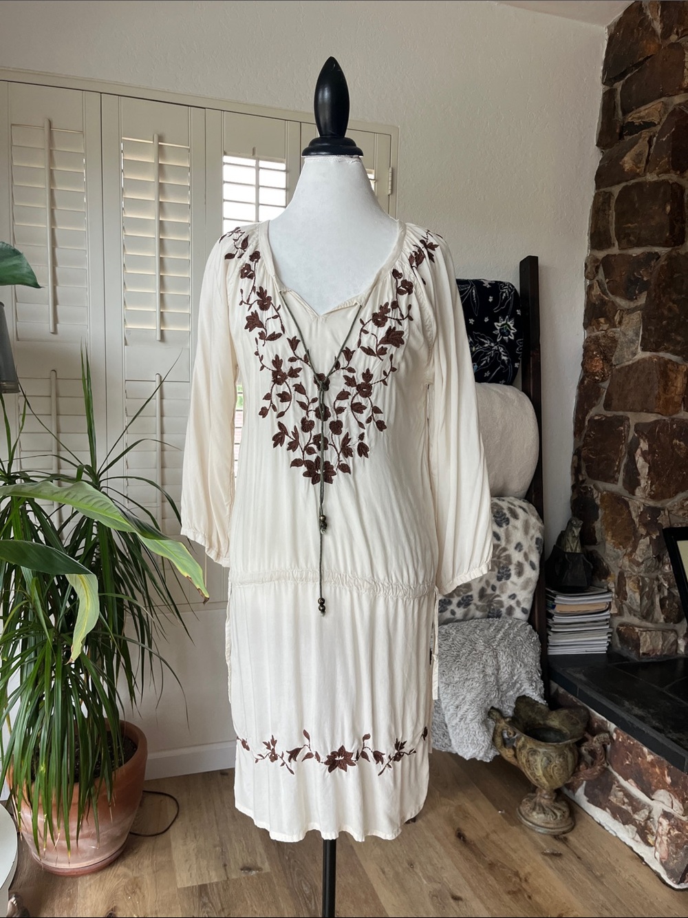🤎 Rancho Estancia Embroidered Boho Dress / Tunic 🤎